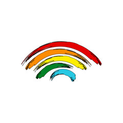 Obraz premium rainbow logo icon design template vector