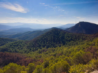 Landscape view on the mountains in the autumn, Catalonia, Spain