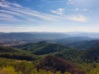 Obraz premium Landscape view on the mountains in the autumn, Catalonia, Spain