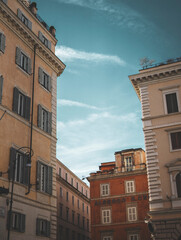 Fototapeta na wymiar Houses and roofs of the city of Rome during sunny day