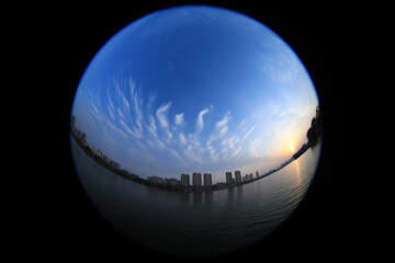 Waterfront City architectural scenery, North China