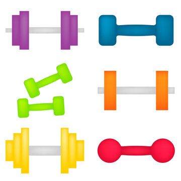 Dumbbells set, icon, stock vector, logo isolated on a white background. Illustration