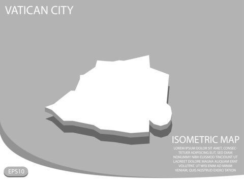 white isometric map of Vatican City elements gray background for concept map easy to edit and customize. eps 10