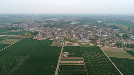 Farmland and villages are in the North China Plain