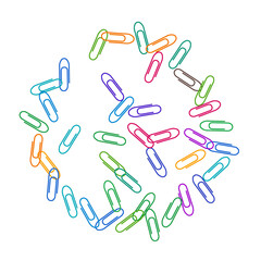 Stationary paperclips isolated on white background