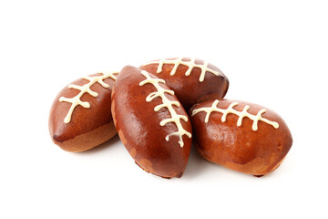 Concept of Super bowl snacks isolated on white background
