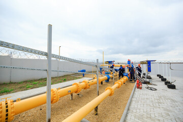 Maintenance of the gas pipeline. A specialist checks the gas pipeline.