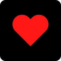 ダークなイメージのハートアイコン。ベクター。