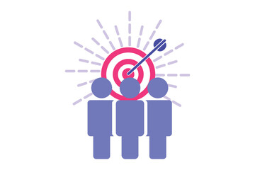 Target audience, focus group people, customer retention solution, marketing strategy, social campaign on white background for website, application, printing, document, poster design, etc. vector EPS10