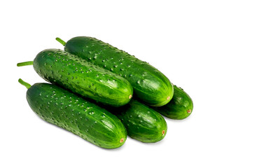 Fresh cucumbers isolated on white background. 