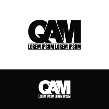 QAM letter monogram logo design vector