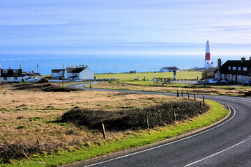 Fototapeta premium View As Approaching Portland Bill Lighthouse