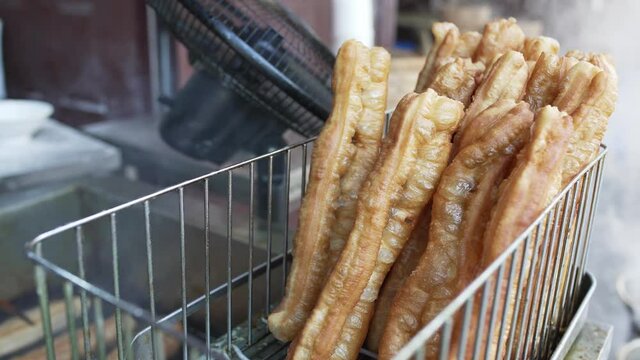 aerial view of fried bread stick