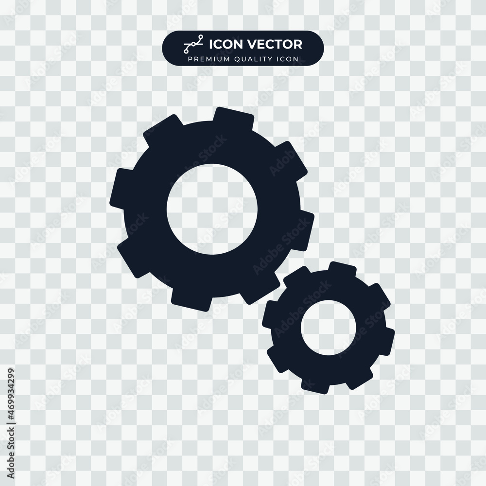Poster development setting gear icon symbol template for graphic and web design collection logo vector illu