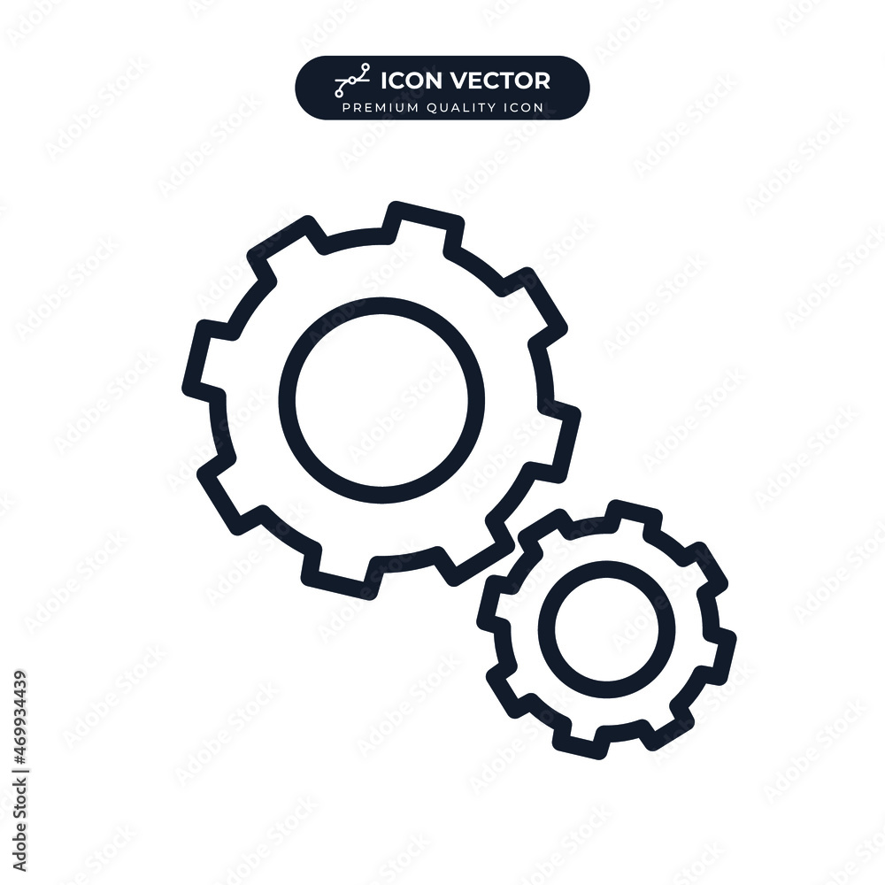 Poster development setting gear icon symbol template for graphic and web design collection logo vector illu