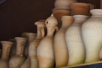 Fototapeta na wymiar Middle East pottery pot traditional products market