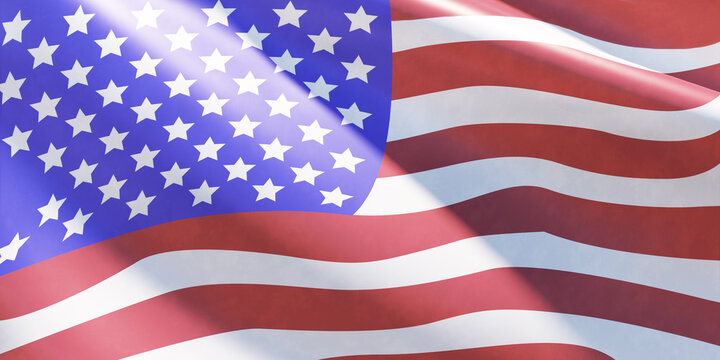 American Flag Simple Waving close - up shoot premium photo