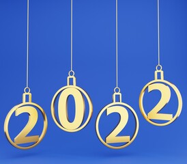 3d render gold new year