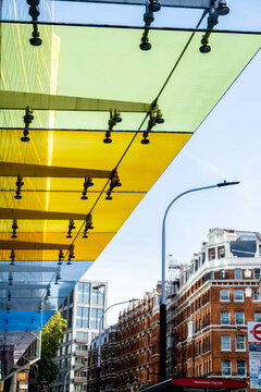 Glass Overhead Canopy Supported By Steel Structure Selborne House Redevelopment Victoria Street London
