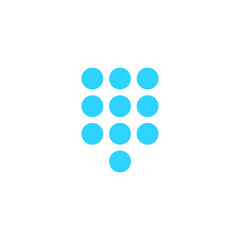 Pin code blue icon