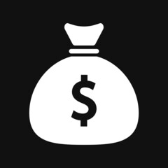 Money bag icon on grey background
