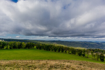 Fototapeta premium Unterwegs zum Aussichtspunkt Noahs Segel in der wunderschönen Rhön - Thüringen
