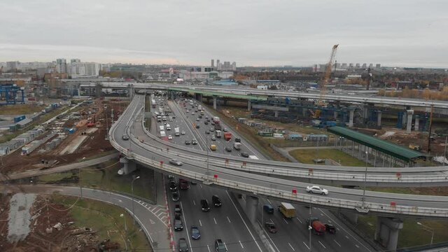 road junction on the Moscow ring road. MKAD.