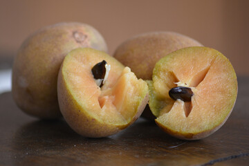 Manilkara zapota, commonly known as sapodilla, sapota, chikoo, chico, naseberry, or nispero, Sawo is a long lived, evergreen tree and sweet fruit.