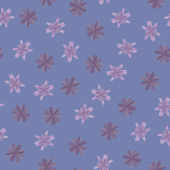vector seamless pattern, purple flowers