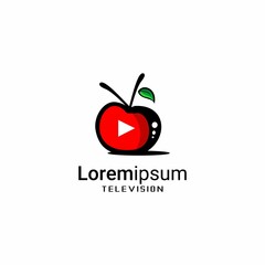 vector illustration of fruit television logo, vegetable channel logo, store logo, shop
