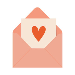 Happy Valentine's Day greeting card template. Vector flat illustration.