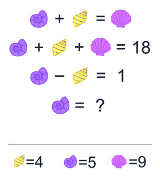 Mathematics educational game for children. Maths game with pictures 