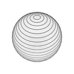 Sphere made up of points and lines. Network connection structure. Big data visualization. Vector illustration.