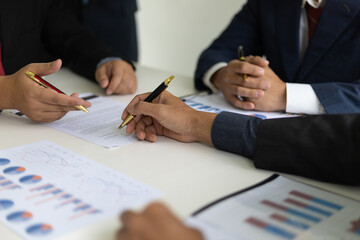 Signing a business agreement. Business consultation meeting. - obrazy, fototapety, plakaty