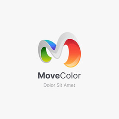 3d colorful letter m logo gradient