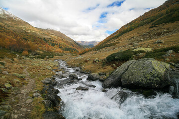 Fototapeta na wymiar Autumn in the Caucasus mountains, Arkhyz, Russia.