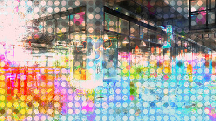 Building Abstract Illustration in Color