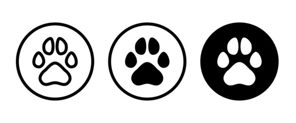 paw print icon, Cat pawprint. Animal tracks logo. Animal footprint icons button, vector, sign, symbol, logo, illustration, editable stroke, flat design style isolated on white linear pictogram