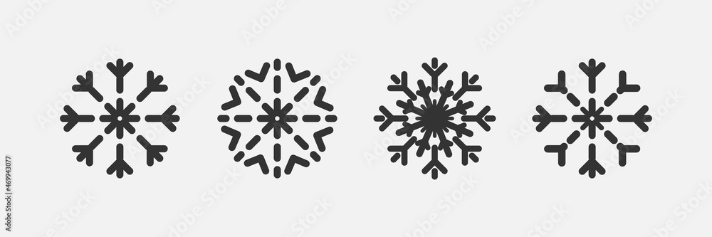 Poster snowflake. winter snowflakes different shapes. snowflakes vector icons. snowflake template. vector i