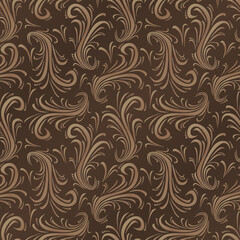 Gold floral background. Seamless pattern for decoration. Vector illustration