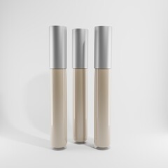 three glass corrector a front view on white background 3d render 