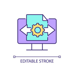 Decision making RGB color icon. Make strategic choices. Digital transformation. Handling, organizing documents. Isolated vector illustration. Simple filled line drawing. Editable stroke