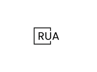 RUA letter initial logo design vector illustration