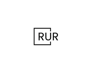 Obraz premium RUR letter initial logo design vector illustration