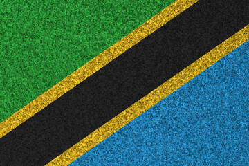 Patriotic glitter background in color of Tanzania flag
