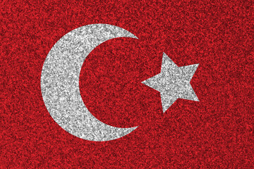 Patriotic glitter background in color of Turkey flag