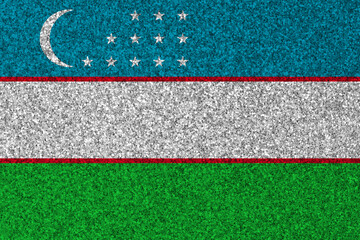 Patriotic glitter background in color of Uzbekistan flag