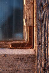Small detail on old wooden window