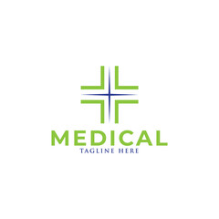 Obraz premium medical cross logo icon vector template