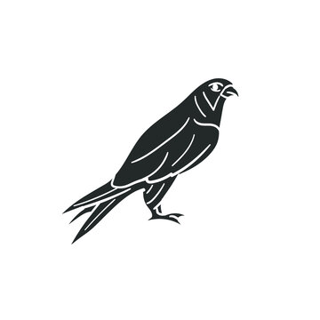 Falcon Icon Silhouette Illustration. Bird Animal Vector Graphic Pictogram Symbol Clip Art. Doodle Sketch Black Sign.
